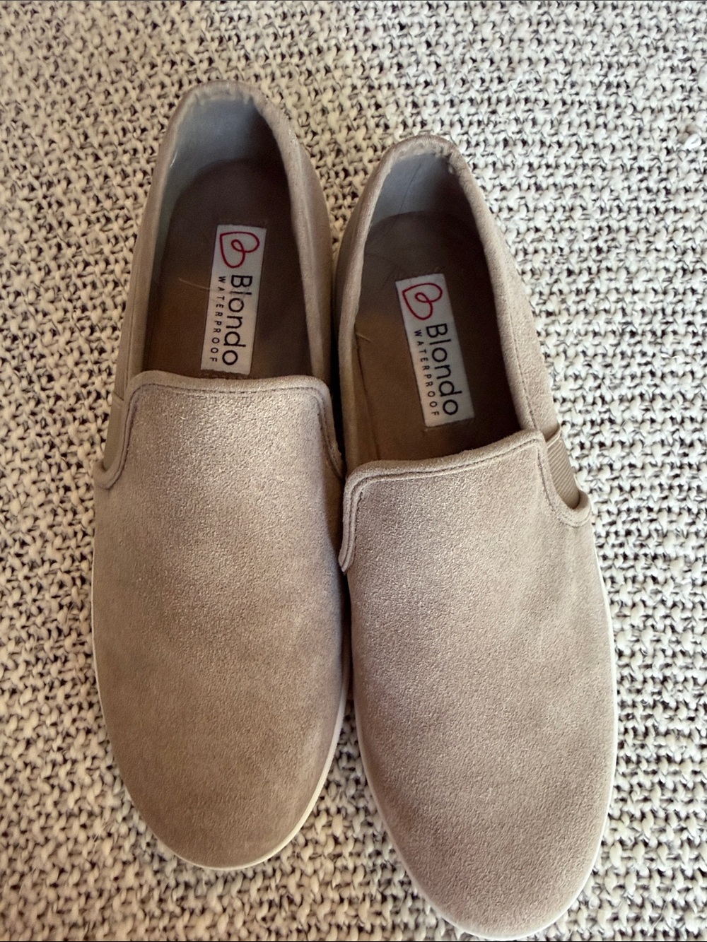 Blondo Women’s Slip-On Loafers in Taupe Suede